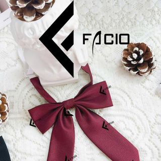 Nơ đeo cổ nữ Facio poly caro nhỏ thắt sẵn đuôi dài X20