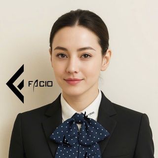 Nơ đeo cổ nữ Facio poly chấm bi thắt sẵn đuôi dài X19