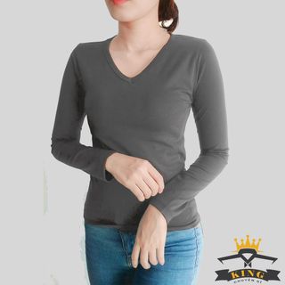 Áo thun nữ Facio cổ tim tay dài form ôm W06