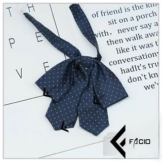 Nơ đeo cổ nữ Facio poly chấm bi thắt sẵn đuôi dài X19