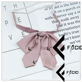 Nơ đeo cổ nữ Facio poly chấm bi thắt sẵn đuôi dài X19