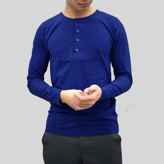 Áo thun nam Facio Shop cổ trụ 3 nút tay dài thun poly W03