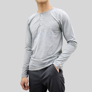 Áo thun nam Facio Shop cổ trụ 3 nút tay dài thun poly W03