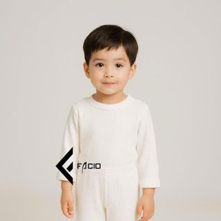 Bộ quần áo em bé dài tay Facio len poly ấm U003 Q003