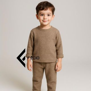 Bộ quần áo em bé dài tay Facio len poly ấm U003 Q003