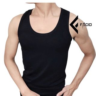 Áo ba lỗ nam cổ tròn Facio thun poly co giãn U05