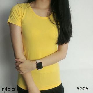 Áo thun nữ cổ tròn ôm body Facio thun poly V05