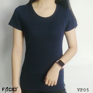 Áo thun nữ cổ tròn ôm body Facio thun poly V05