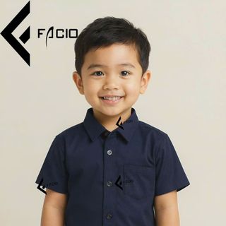 Áo sơ mi em bé Facio tay ngắn gọn gàng S11