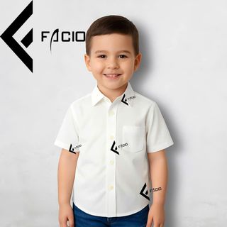 Áo sơ mi em bé Facio tay ngắn gọn gàng S11