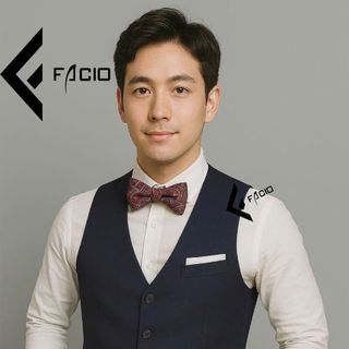 Áo gile nam Facio cổ tim 4 nút túi trắng Z12