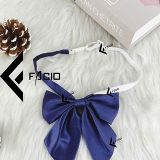 Nơ bướm nữ Facio đuôi dài poly vân thắt sẵn X003