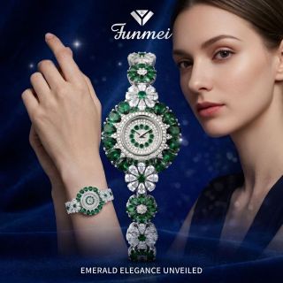 ĐỒNG HỒ NỮ CHÍNH NGẠCH FUNMEI F2158 ĐÍNH ĐÁ CZ FULLBOX HOÁ ĐƠN