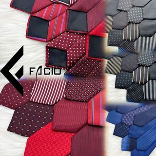 Cà vạt nam họa tiết thắt sẵn Facio bản lớn C0020