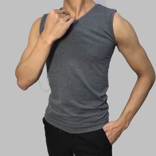 Áo ba lỗ nam cổ tim ôm body Facio thun poly U09