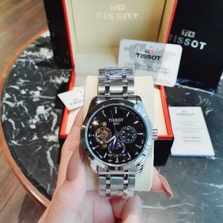 SĂN SALE LỚN ĐỒNG HỒ NAM TRUNG CẤP TIXOT DÂY THÉP LỘ ĐÁY CƠ