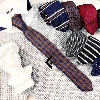 Cà vạt len nam Facio dệt vân nổi đầu nhọn C23