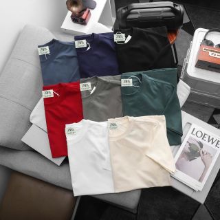 Áo thun namBasic. Cotton 4 chiều xịn, sờ vào là thích. Bo rip đồng màu, thiết kế basic.