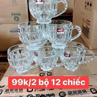 Bộ 6 Cốc thủy tinh Quai ZB45A Trắng 185ml (THÙNG 12B)