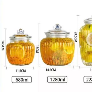 BỘ 3 HỦ THỦY TINH SỌC CÓ NẮP ĐẬY