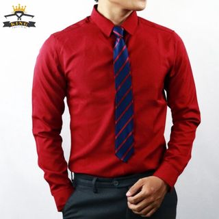 Áo sơ mi nam Facio lụa trơn tay dài cổ bẻ S01