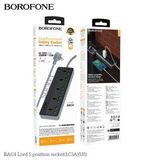 Ổ điện Borofone BAC4 AC250V/DC20W dài 1.5m