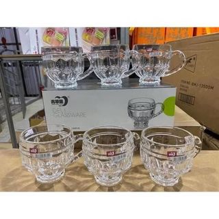 Bộ 6 Cốc thủy tinh Quai ZB45A Trắng 185ml (THÙNG 12B)