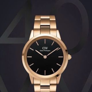 ĐỒNG HỒ NAM NỮ CAO CẤP D WELLINGTON ICONIC THÉP HỒNG FULLBOX HỘP NƠ