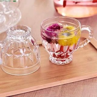 Bộ 6 Cốc thủy tinh Quai ZB45A Trắng 185ml (THÙNG 12B)