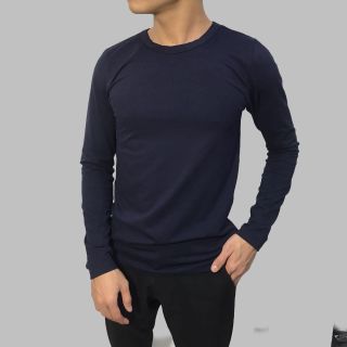 Áo thun nam Facio cổ tròn tay dài thun poly W01
