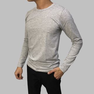 Áo thun nam Facio cổ tròn tay dài thun poly W01