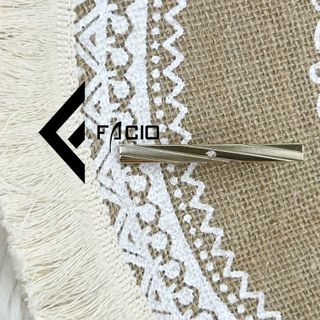 Kẹp cà vạt nam màu vàng bản lớn Facio AV01