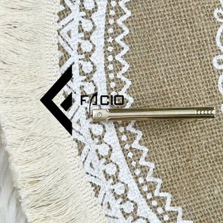 Kẹp cà vạt nam màu vàng bản lớn Facio AV01