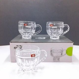 Bộ 6 Cốc thủy tinh Quai ZB45A Trắng 185ml (THÙNG 12B)