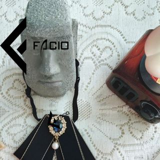 Nơ đeo cổ nữ Facio poly đính phụ kiện thắt sẵn X27