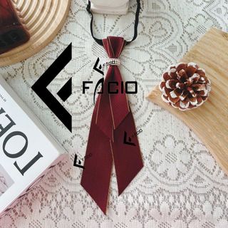 Nơ đeo cổ nữ Facio poly đính vòng thắt sẵn đuôi dài X26