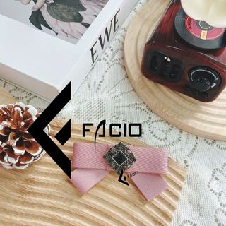 Nơ cài áo Facio poly đính mặt trang trí X24