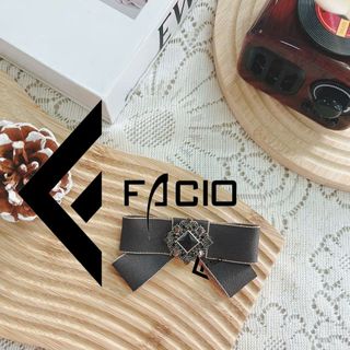 Nơ cài áo Facio poly đính mặt trang trí X24