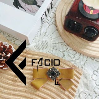 Nơ cài áo Facio poly đính mặt trang trí X24