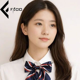 Nơ đeo cổ nữ Facio phi bóng họa tiết thắt sẵn X030