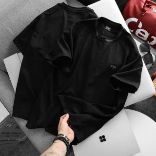 Áo thun BOSS nam kết hợp bo dệt.  Chất  Cotton 100% 4c.  Dày Mịn mát.