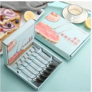 HỘP 6 MUỖNG INOX HÌNH CÂY XẺNG