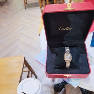 ĐỒNG HỒ NỮ CAO CẤP CATIƠR DÂY THÉP DEMI VÀNG MẶT TRẮNG VUÔNG