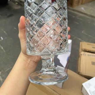 BÌNH CẮM HOA THUỶ TINH CHÂN ĐẾ 19CM (T15)