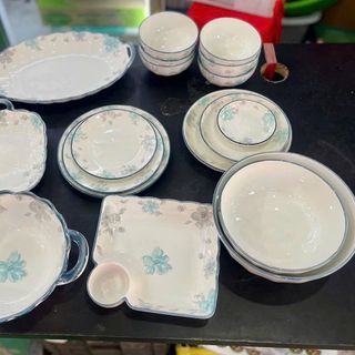 TÔ SỨ CÓ QUAI XOẮN HOA XANH GL290 SIZE 9.5 - 25CM (T30)