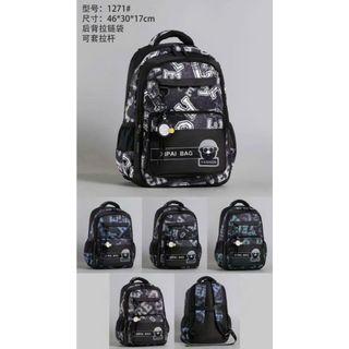 BALO A1271 PHONG CÁCH STREET, FORM NGẦU CHỮ IN CÁ TÍNH, SIÊU NHIỀU NGĂN - PIPI STORE