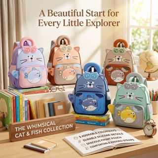 BALO A55 MẦM NON CHÚ CÁ, NHỎ GỌN, ÊM VAI, DỄ THƯƠNG HẾT NẤC - PIPI STORE