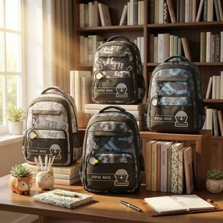 BALO A1271 PHONG CÁCH STREET, FORM NGẦU CHỮ IN CÁ TÍNH, SIÊU NHIỀU NGĂN - PIPI STORE