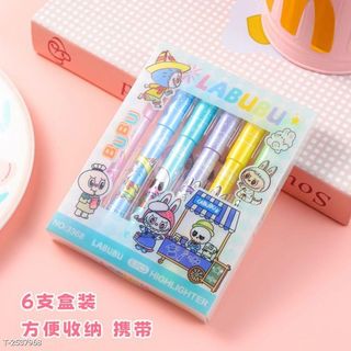 HỘP 6 BÚT HIGHLIGHT DẠ QUANG LABUBU 0515 - LADY'S PASSION