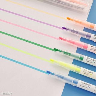Set 3 bút 6 màu dạ quang Highlight hai đầu 2 màu dễ thương